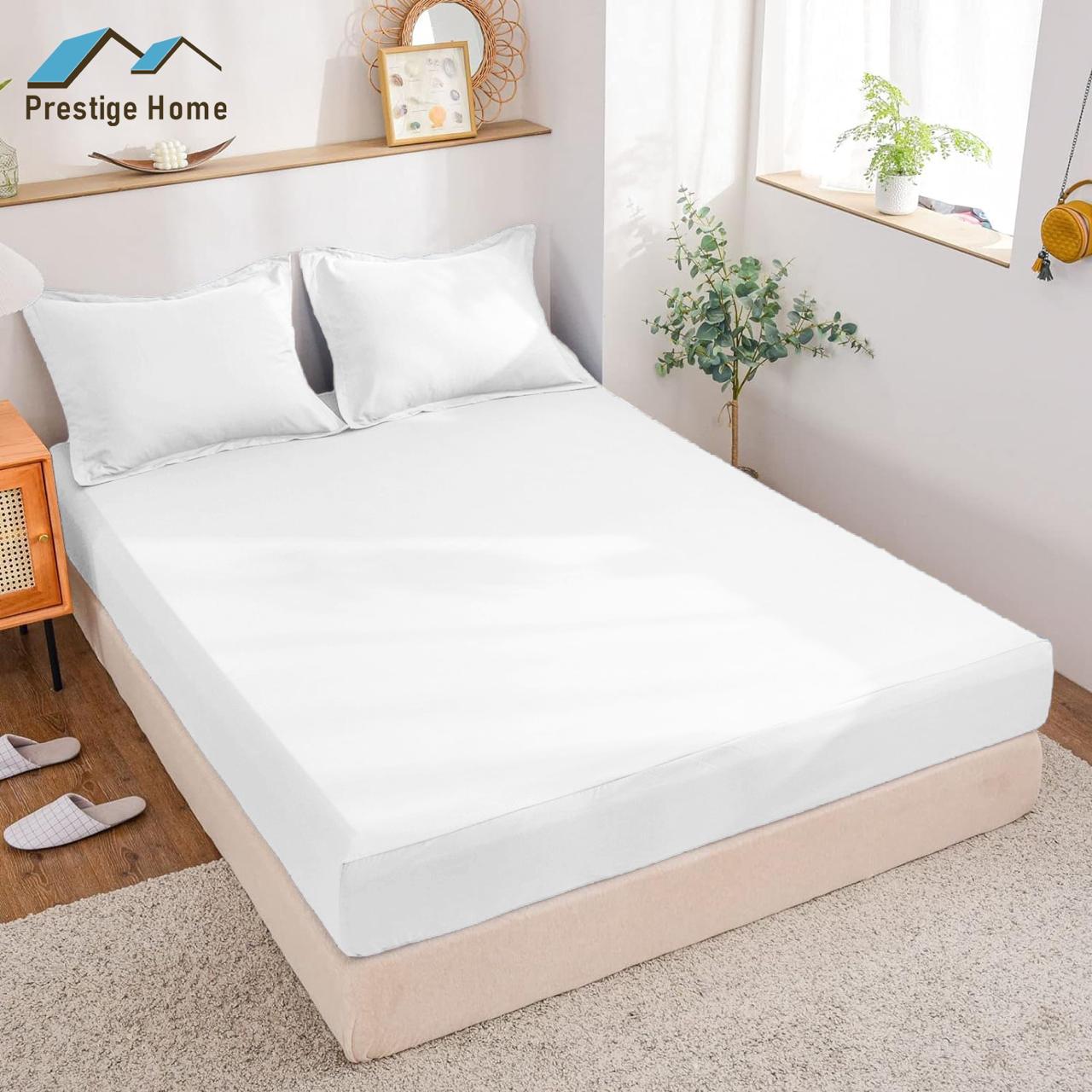 Cotton Plain Bedsheet Set - Double