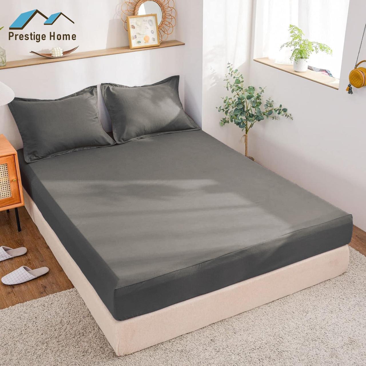 Cotton Plain Bedsheet Set - Double