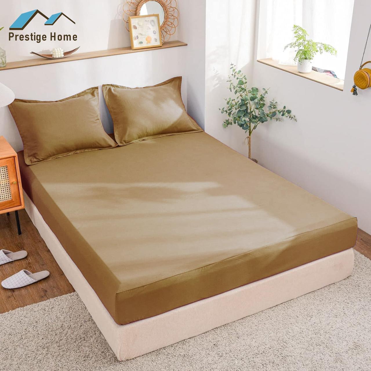 Cotton Plain Bedsheet Set - Double