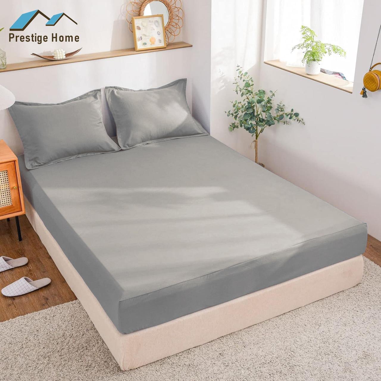 Cotton Plain Bedsheet Set - Double