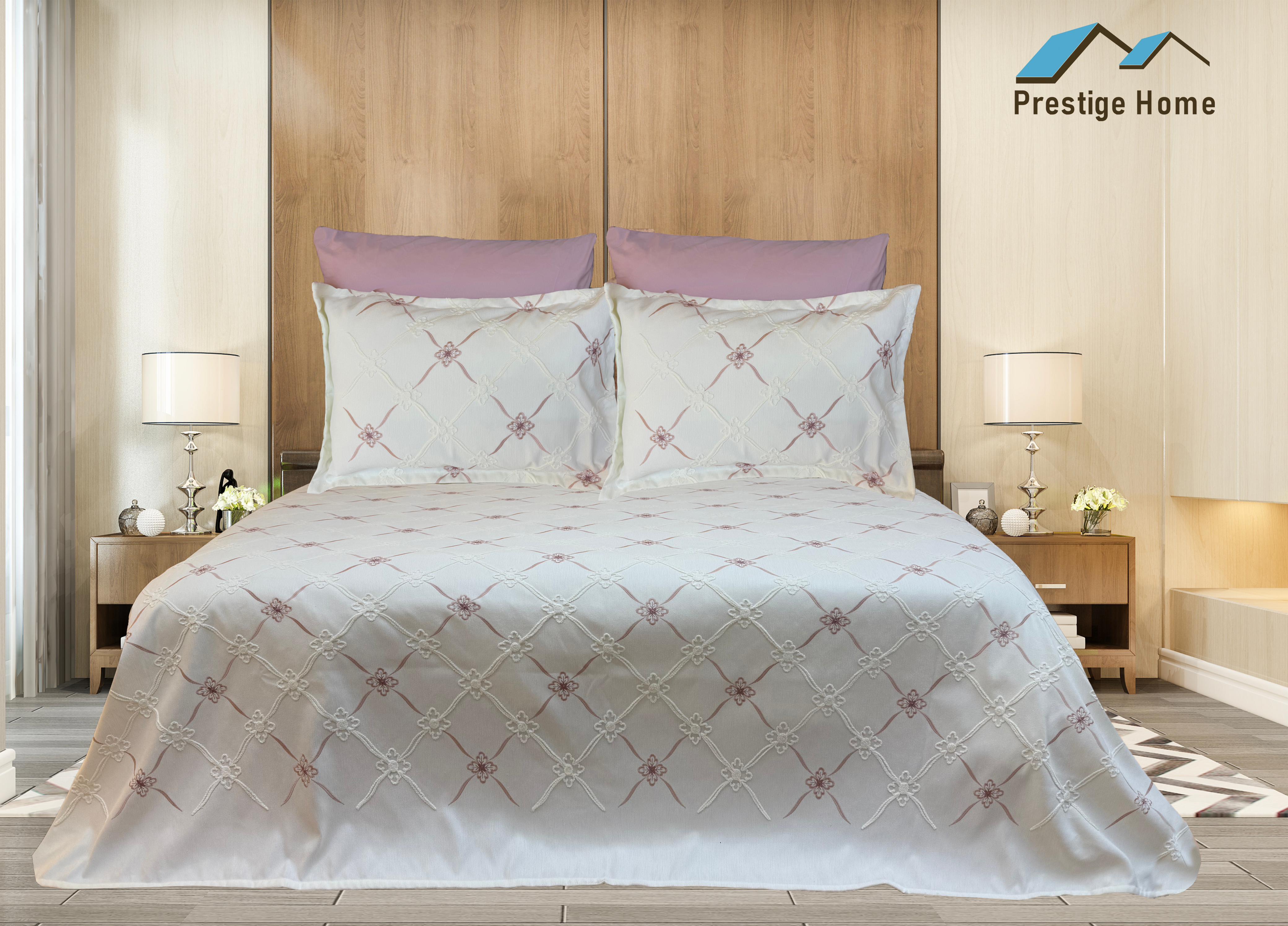 Royal Embroidered Jacquard Pique Bedspread Set 4 pcs - Double