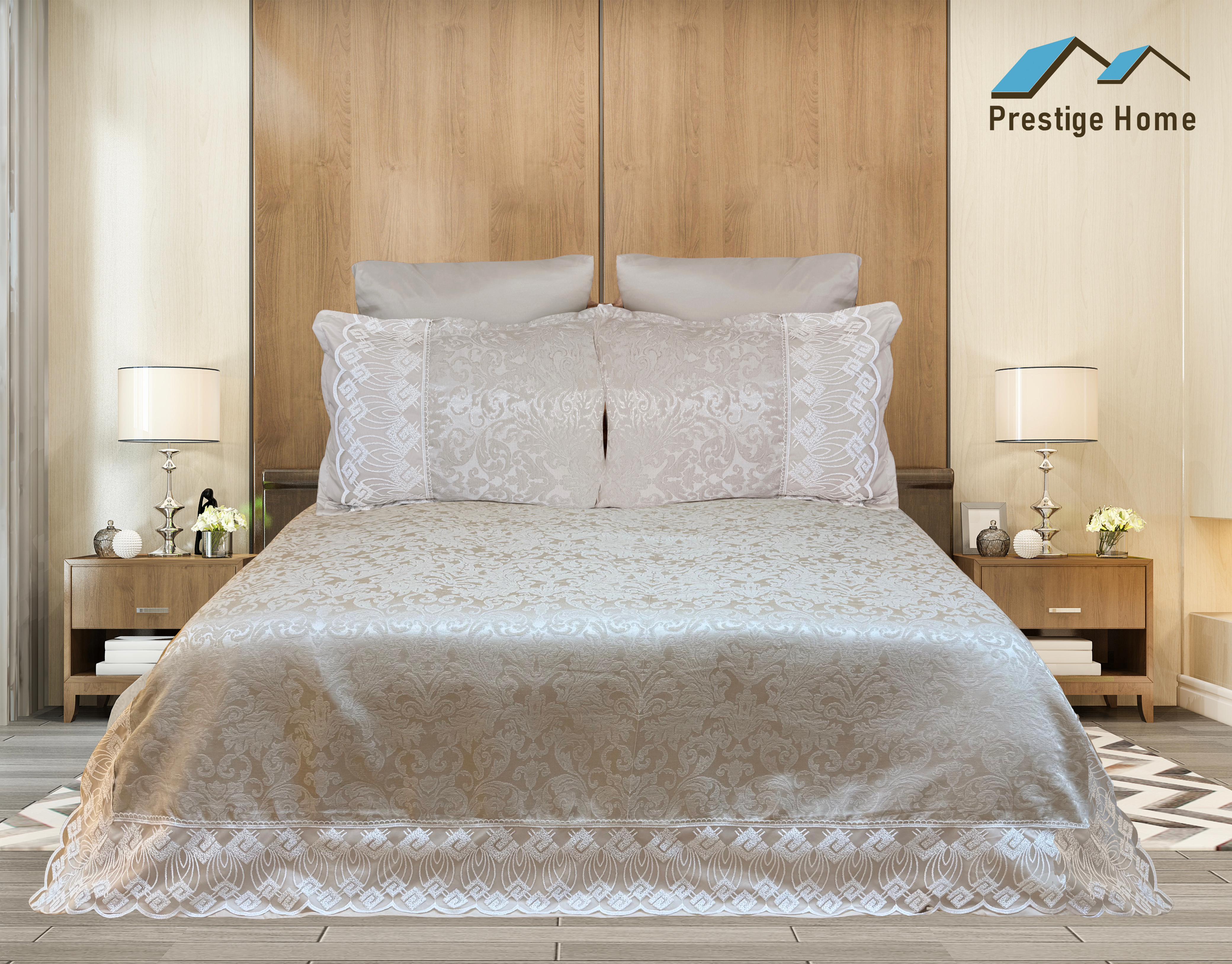 Royal Lace Jacquard Bedspread Set 6 pcs - Double