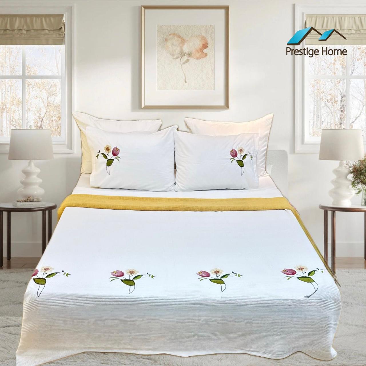 Bloomfield Embroidered Bedspread Set 4 pcs - Double