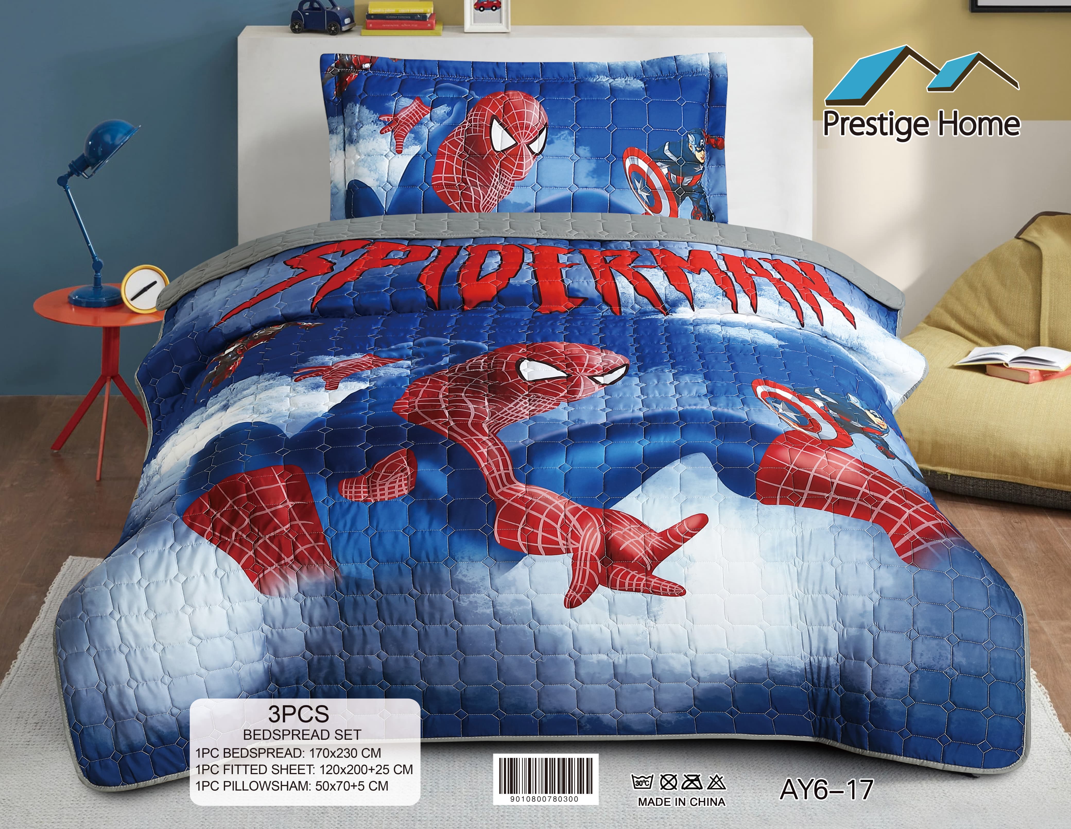 Spider-Hero Adventure Bedspread Set - 3 Pieces