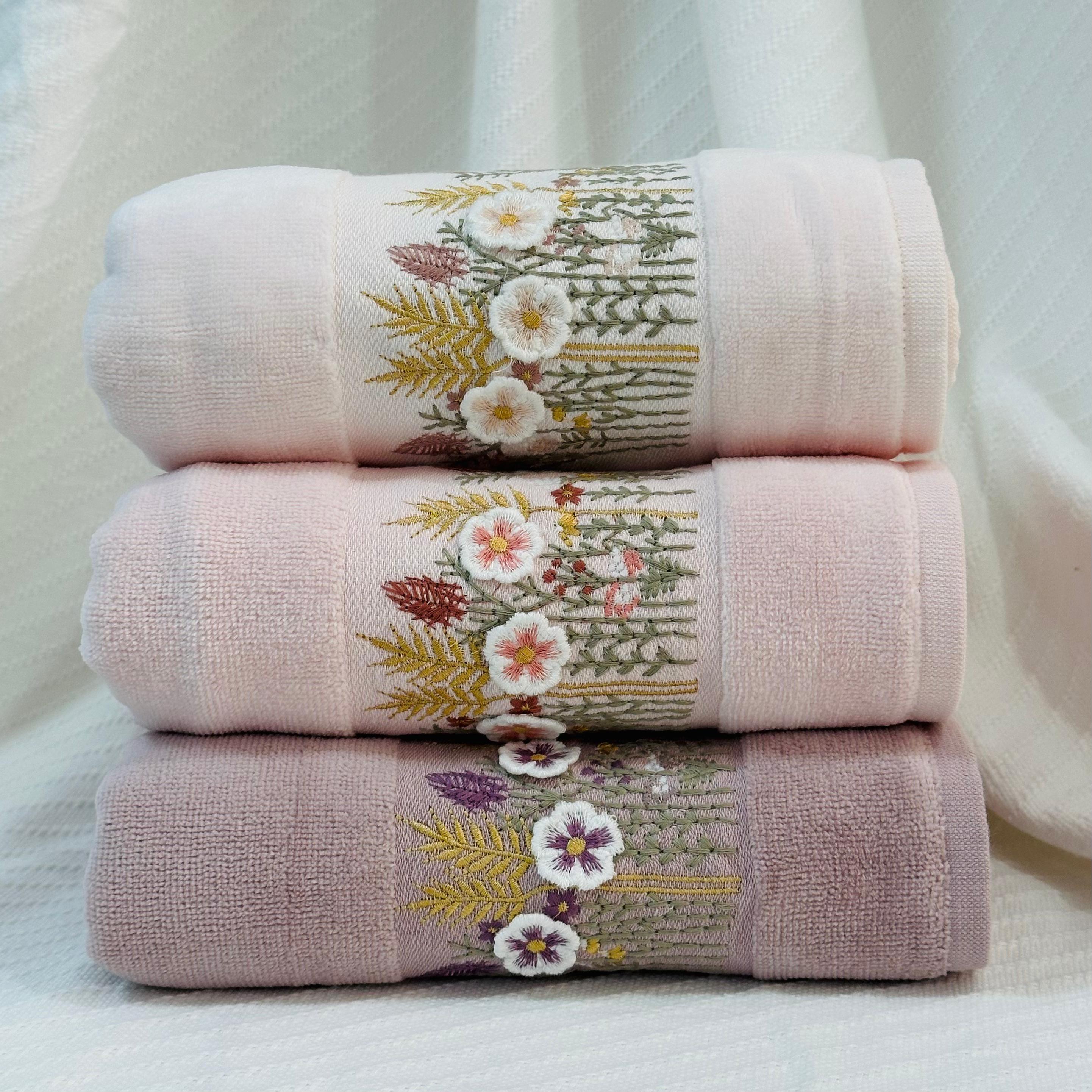 Meadow Bloom Hobby Embroidery Towel - Medium