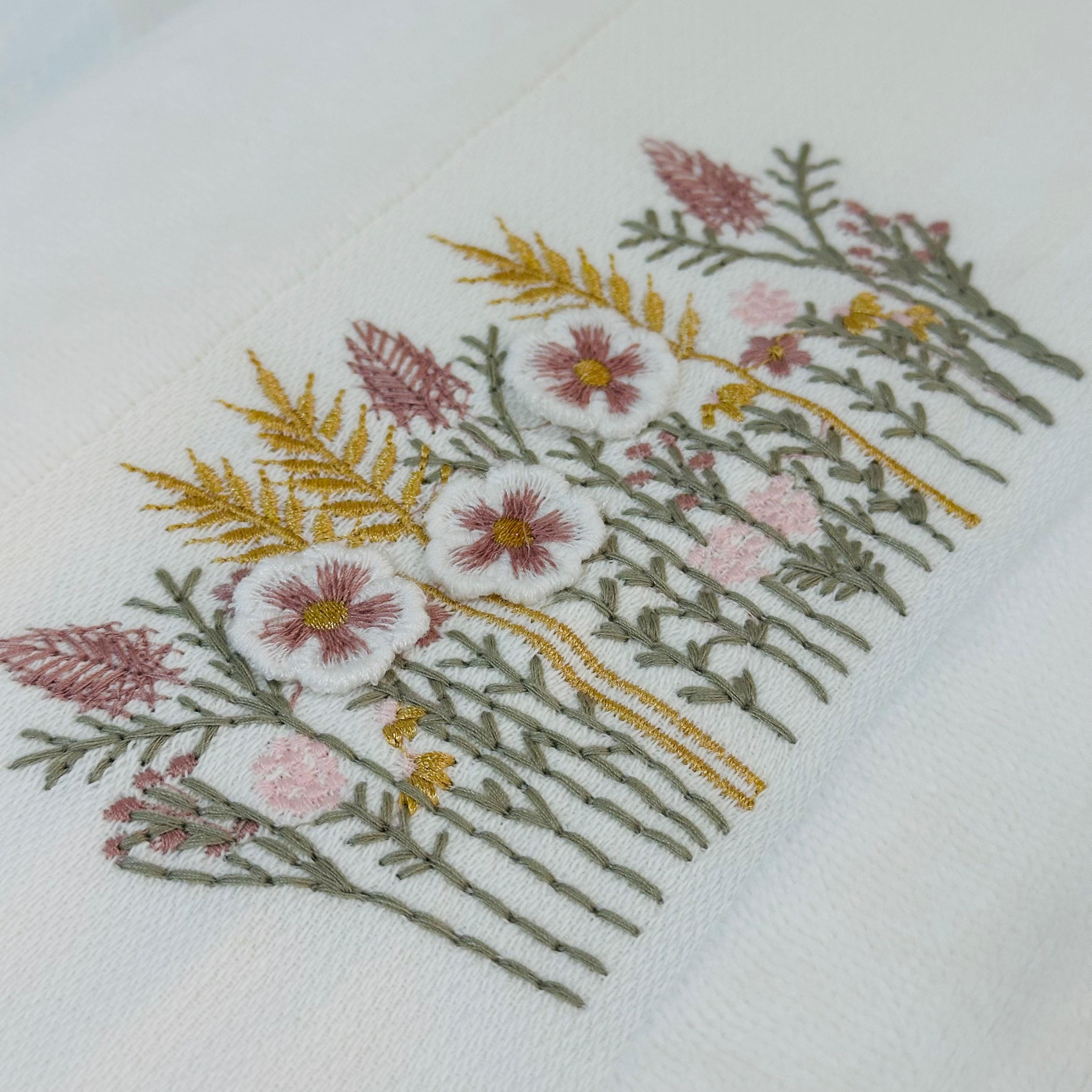Meadow Bloom Hobby Embroidery Towel - Medium