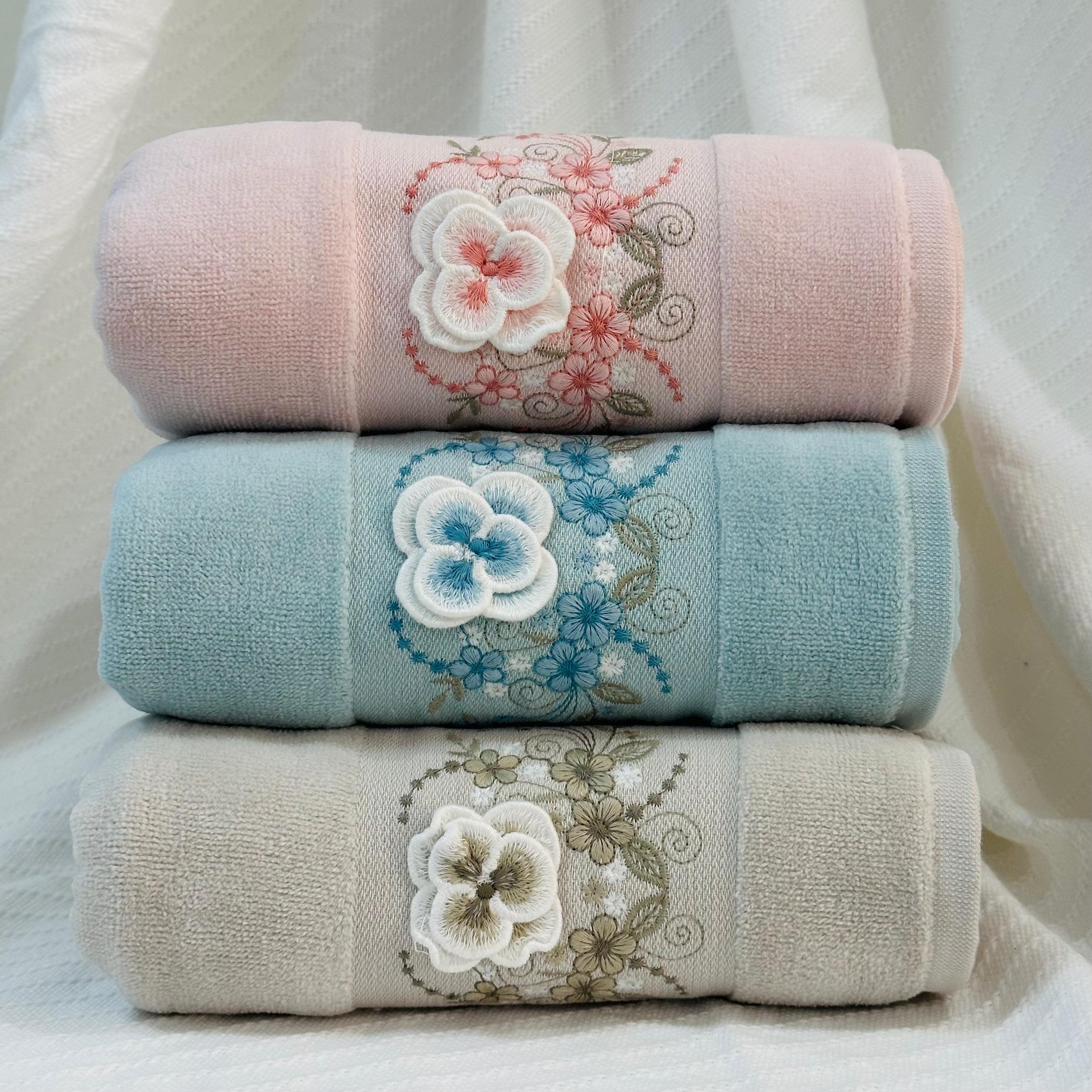 Orchid Bloom Hobby Embroidery Towel - Medium