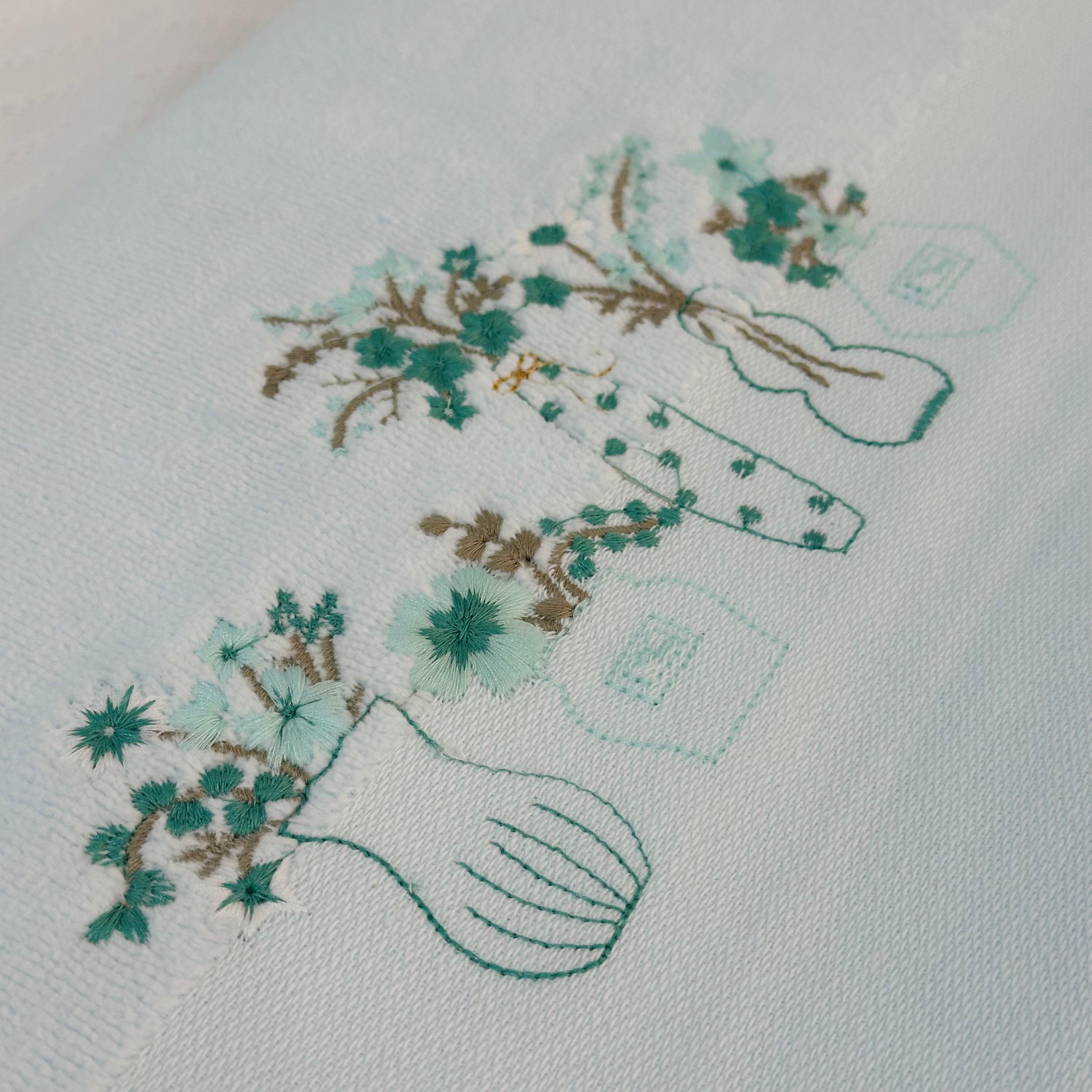 Floral Cactus Hobby Embroidery Towel - Medium