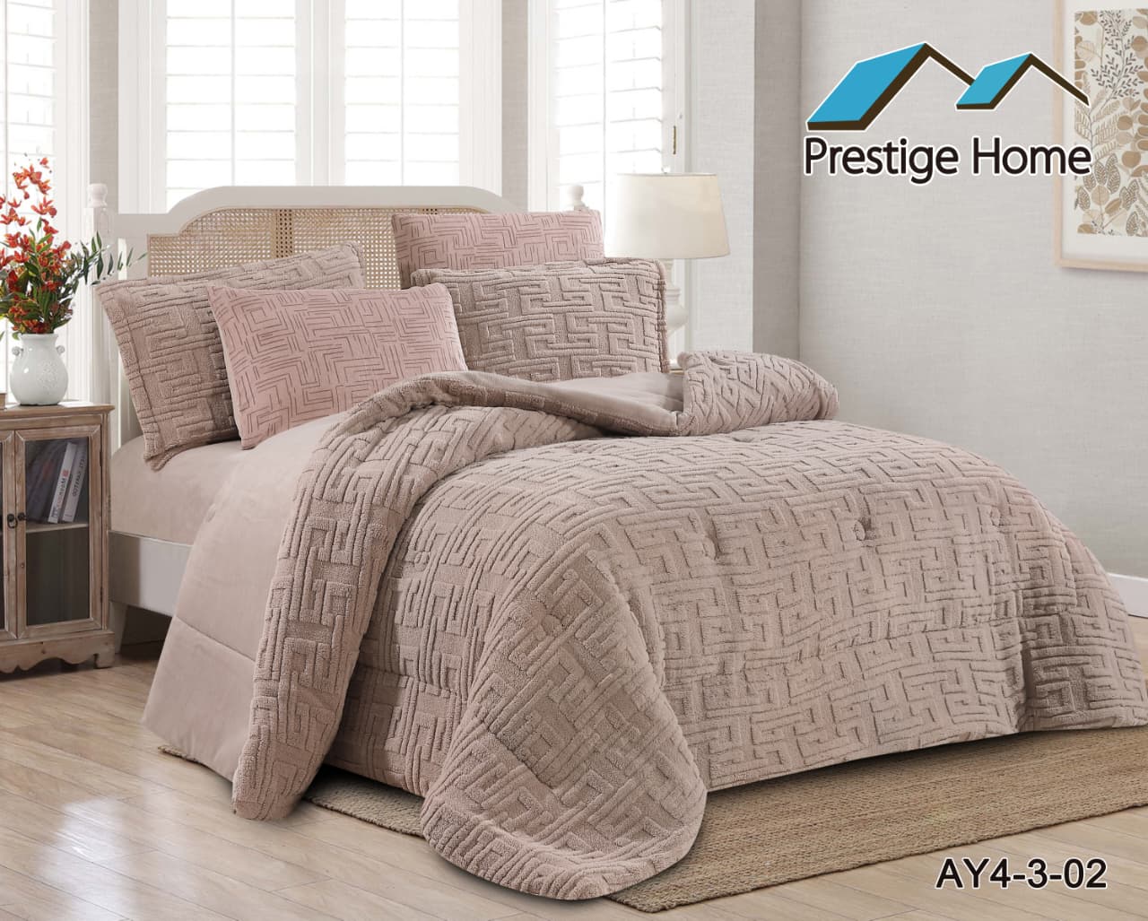 Eden Luxe Sherpa Comforter Set - Double