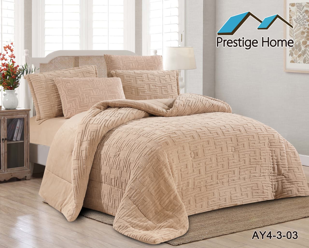 Eden Luxe Sherpa Comforter Set - Double