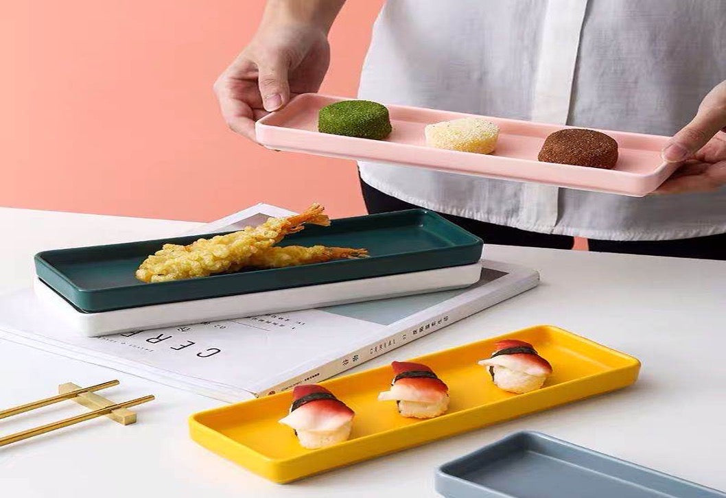Modern Ceramic Rectangular Sushi & Snack Plate
