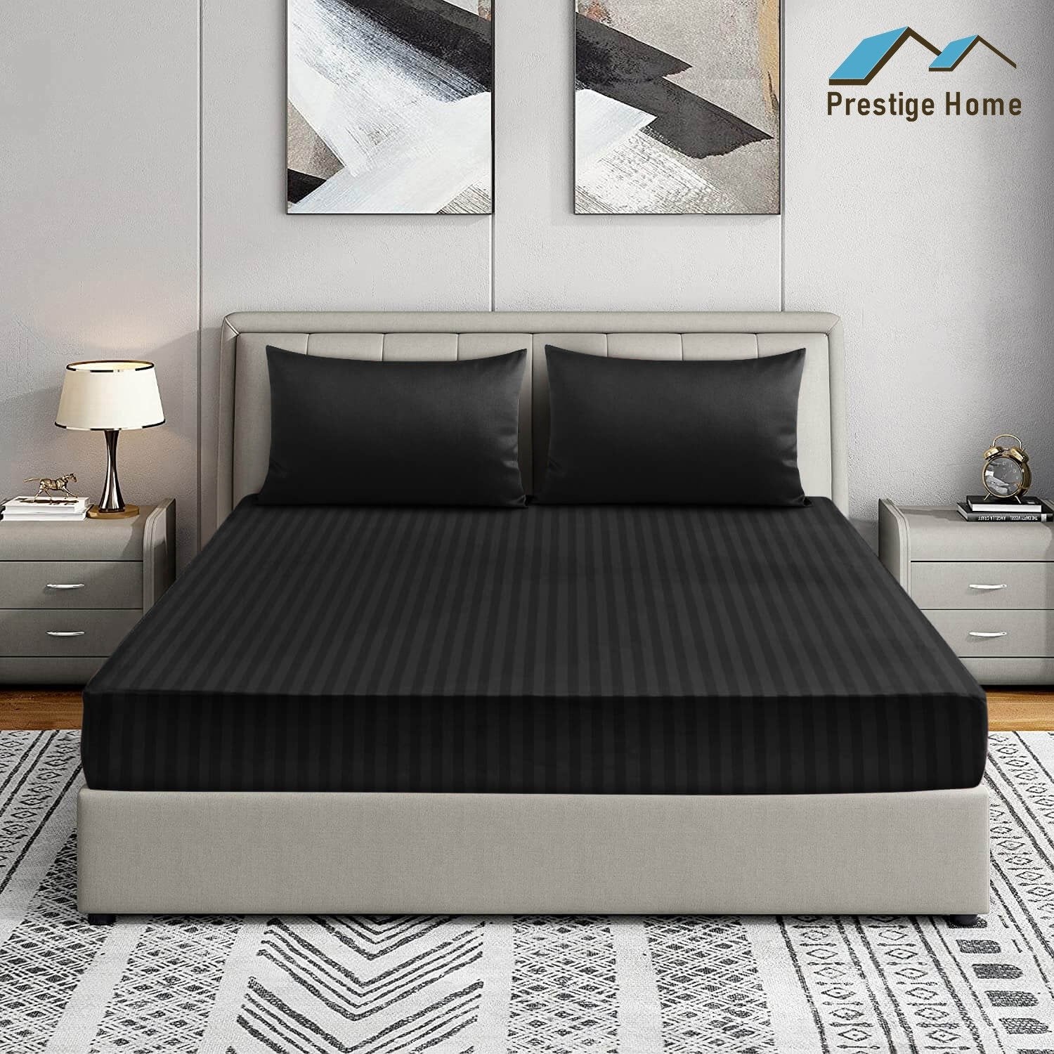 Microfiber Striped Bedsheet set - Single
