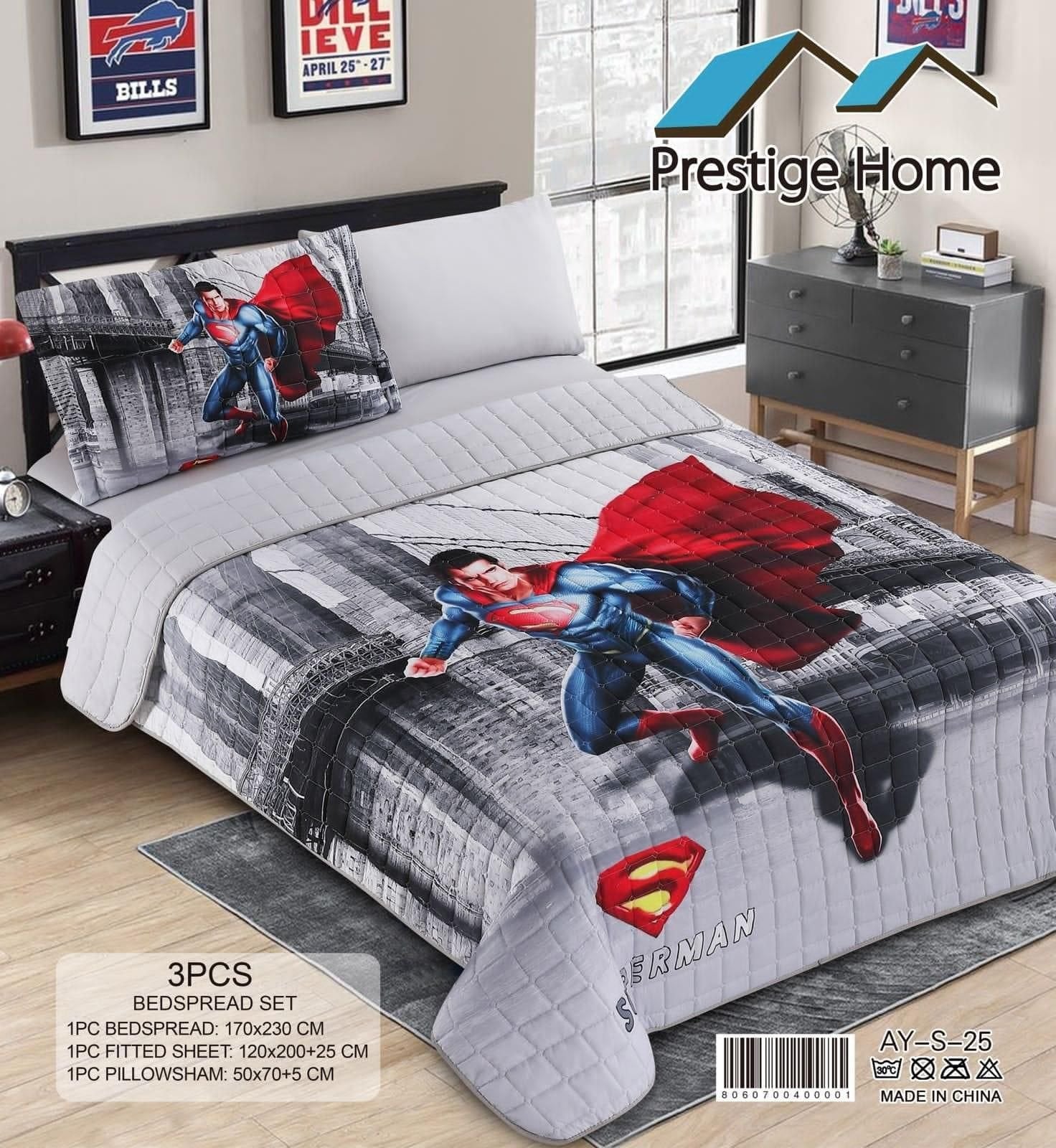 Superman Bedspread Single set - 3 pieces