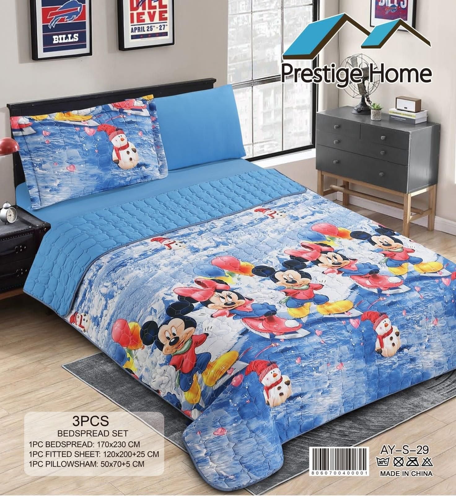 Mickey Mouse Bedspread Single set - 3 pieces