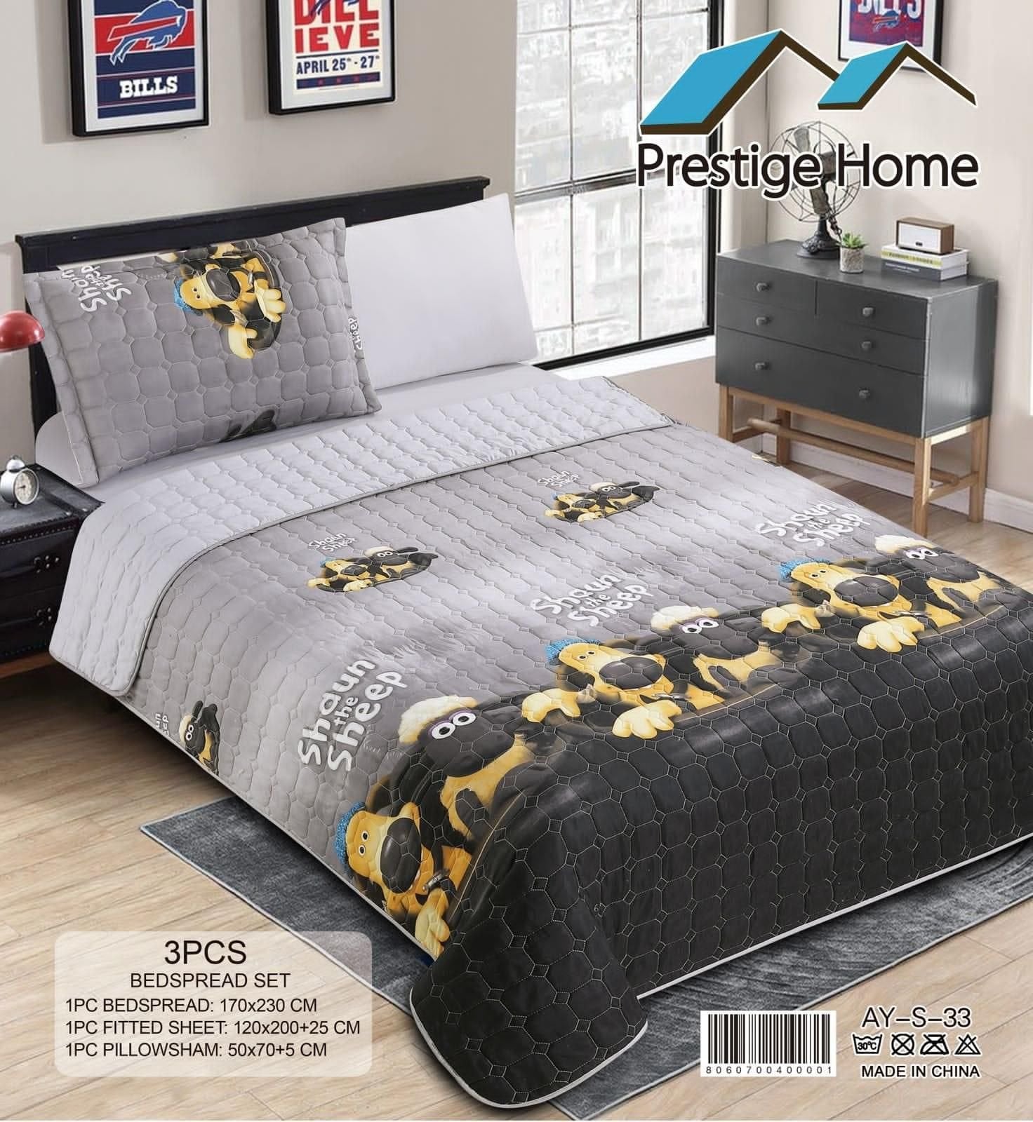 Black Sheep Bedspread 3 Pieces - Single