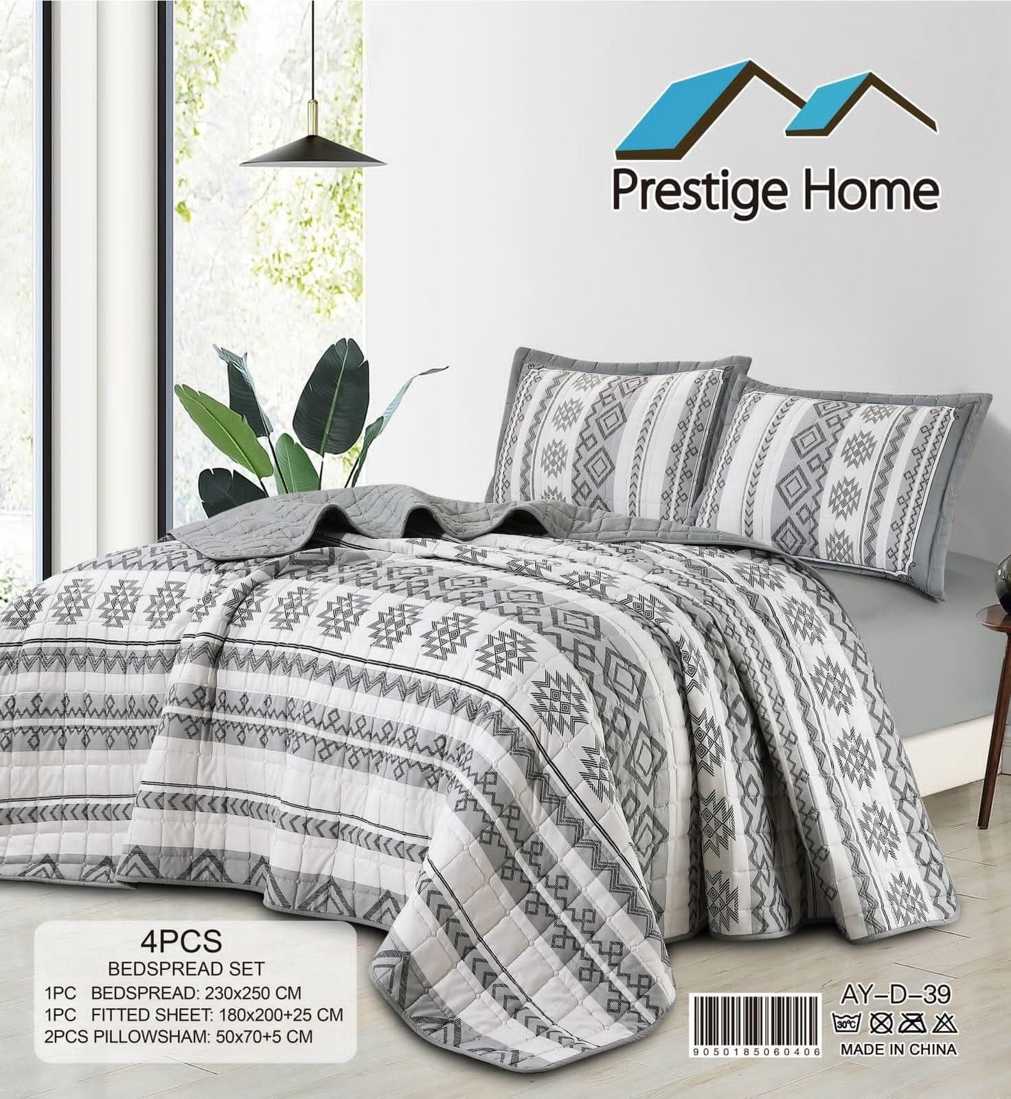 Grayish Bedspread Single set - 3 pieces