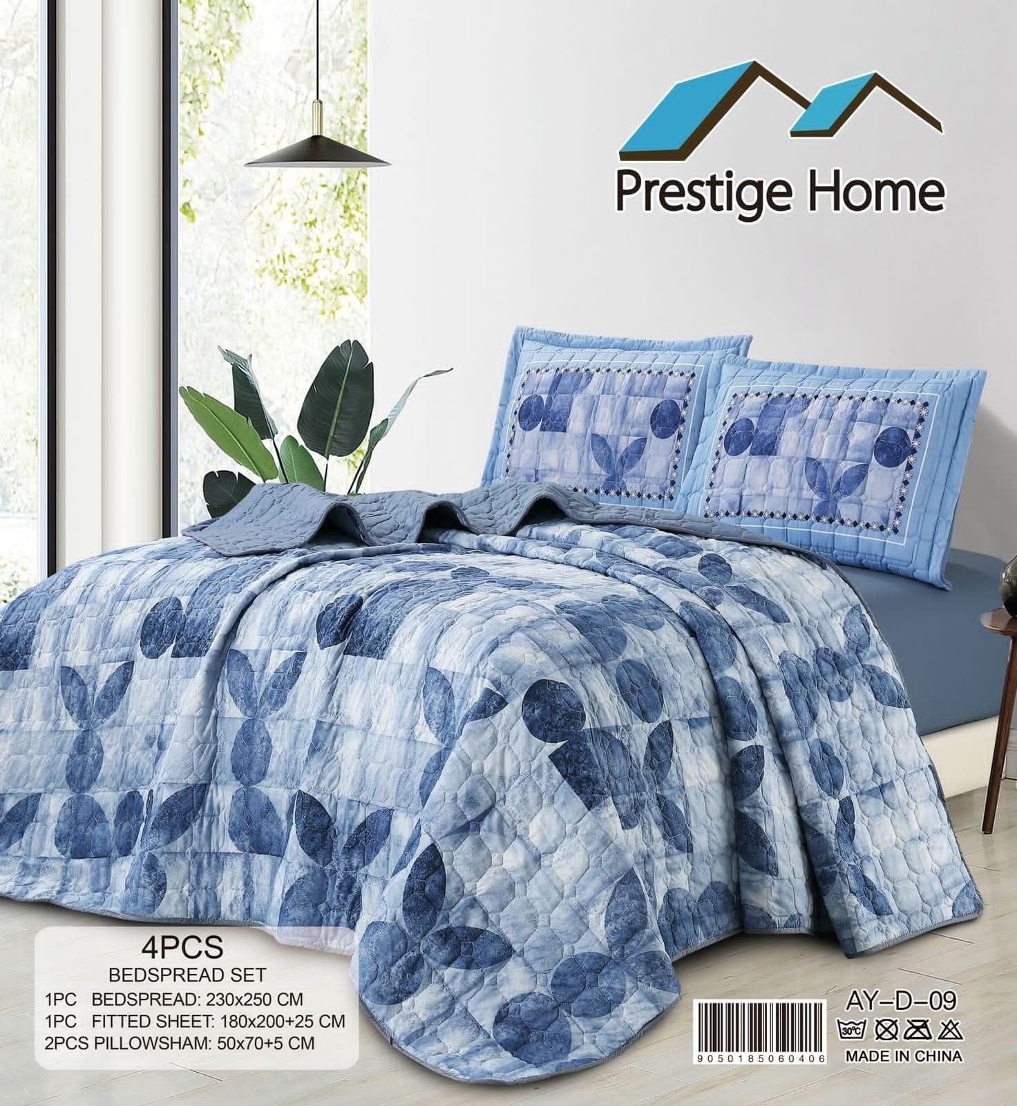Lily Blue Bedspread 3 Pieces - Single