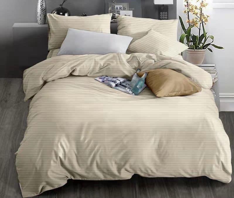 Microfiber Striped Duvet Cover Set - Double