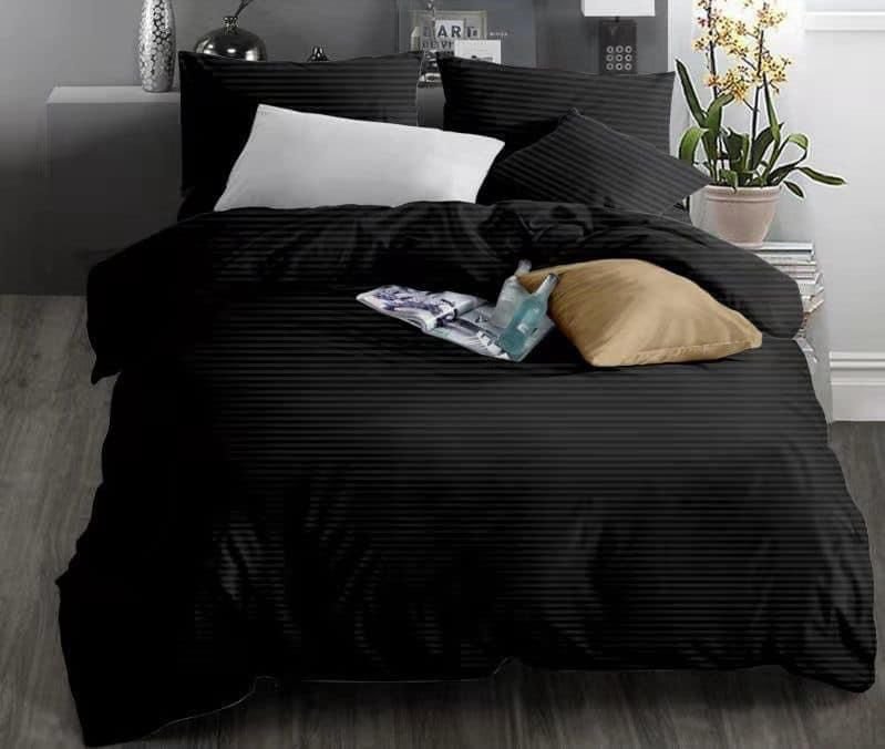 Microfiber Striped Duvet Cover Set - Double