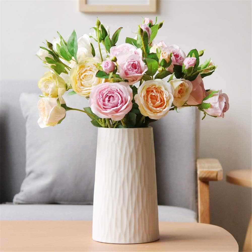 Ivory Ripple Ceramic Vase - Large