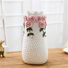 Figurine European Style Rose Vase Ceramic