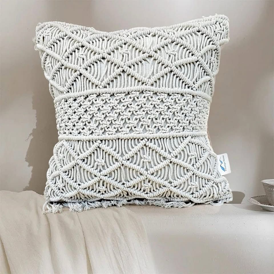 Boho Macrame Cushion - 45x45 cm
