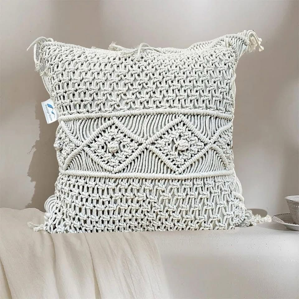 Boho Macrame Cushion - 45x45 cm