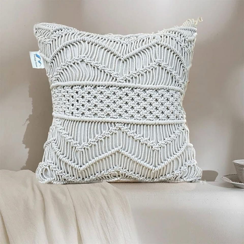 Boho Macrame Cushion - 45x45 cm