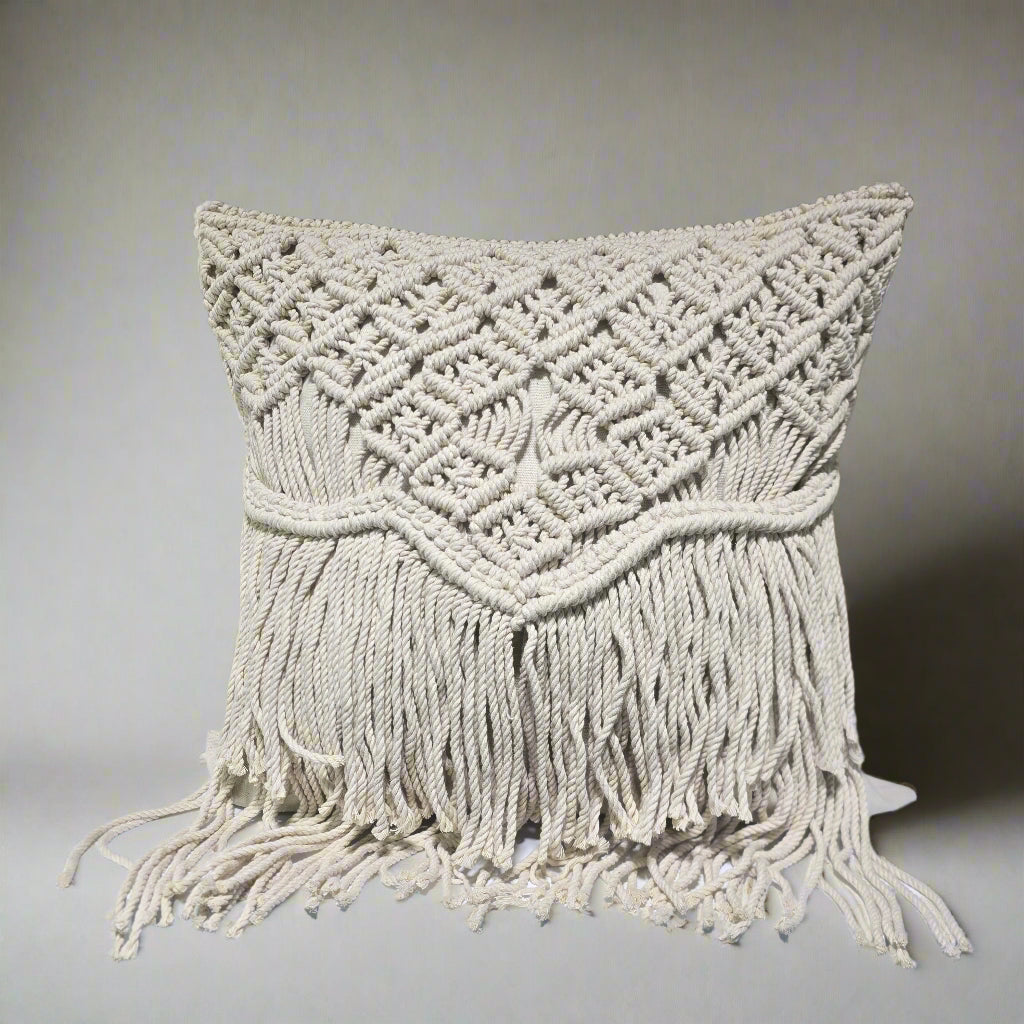 Boho Macrame Cushion - 45x45 cm