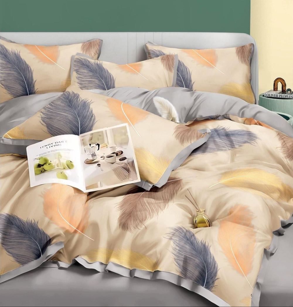Cotton Leaves Duvet Cover Set - Double