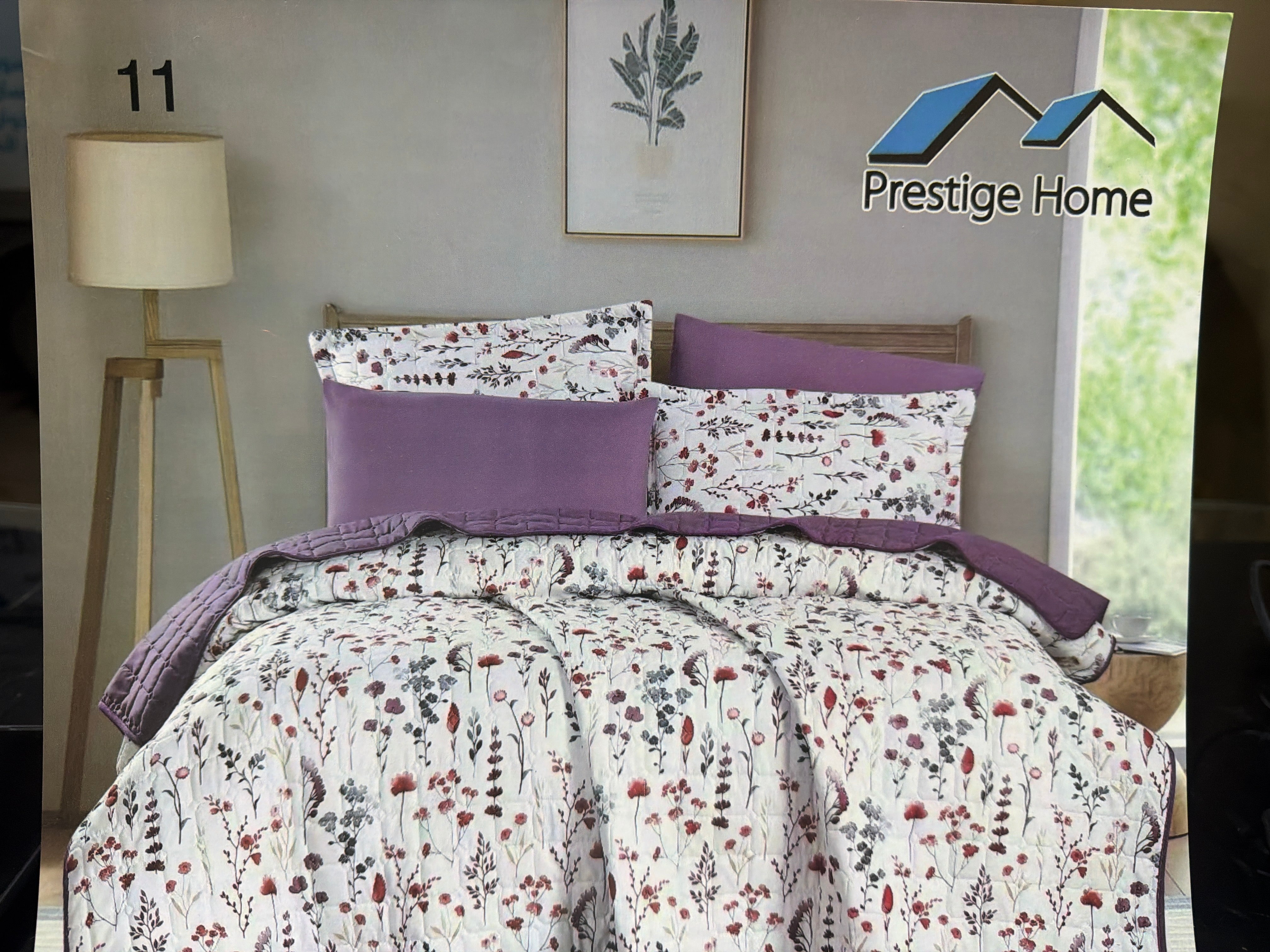 Lilac Flowers Bedspread Set - Single