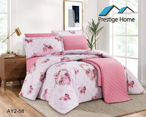 Pink Rose Comforter Set - Single