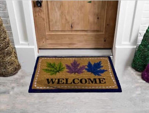 Colorful Leaves Welcome Outdoor Mat - 45x75 cm