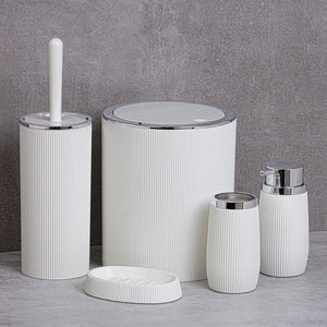 Elegant White Bathroom Set – 6 Pieces