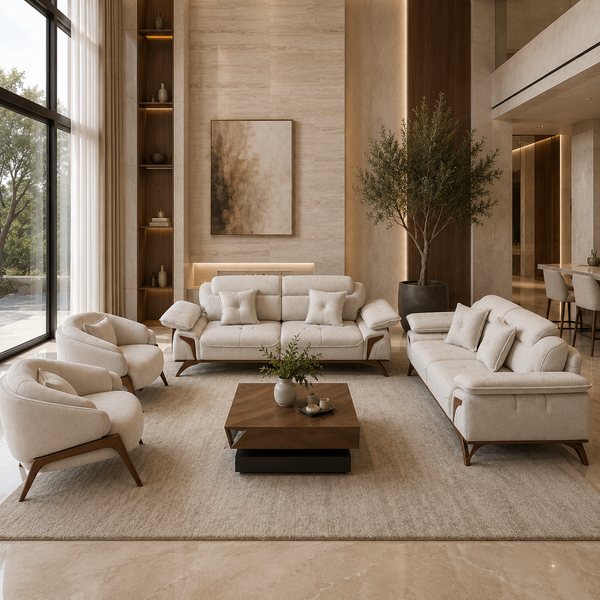 Toska Sofa Set - Brown