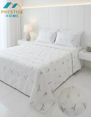 Embroidered Jacquard Pique Bedspread Set 6 pcs - Double