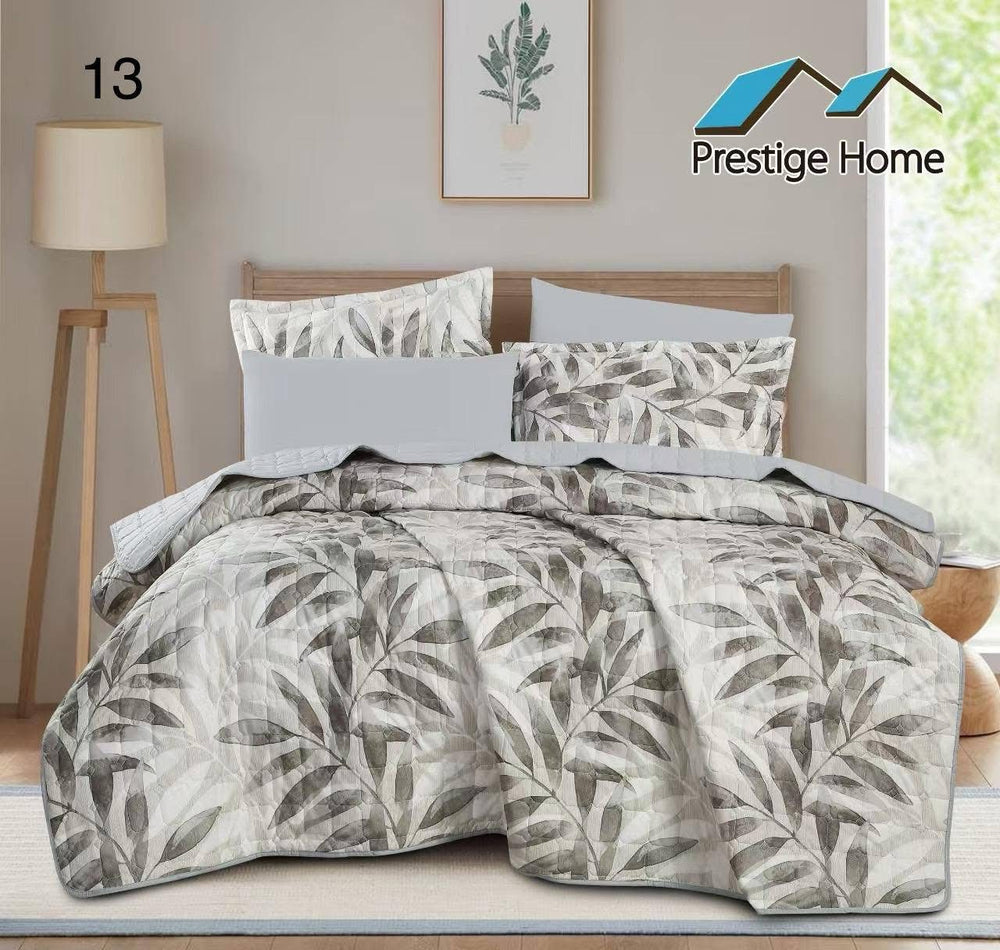 Earthtone Leaf Retreat Bedspread Set - Single