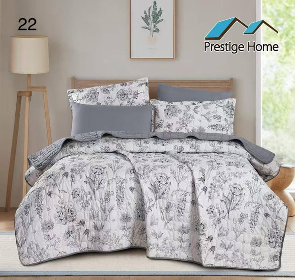 Charcoal Garden Whisper Bedspread Set - Double