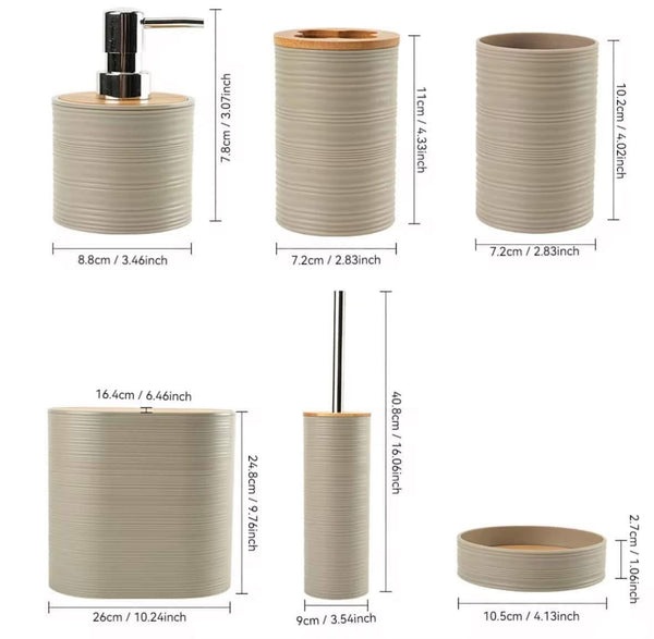 Oval Bamboo Bathroom Set