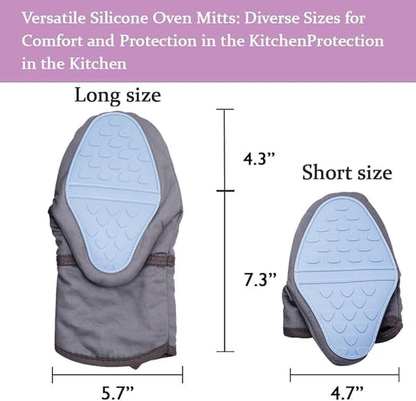 Heat-Resistant Silicone Grip Oven Mitts