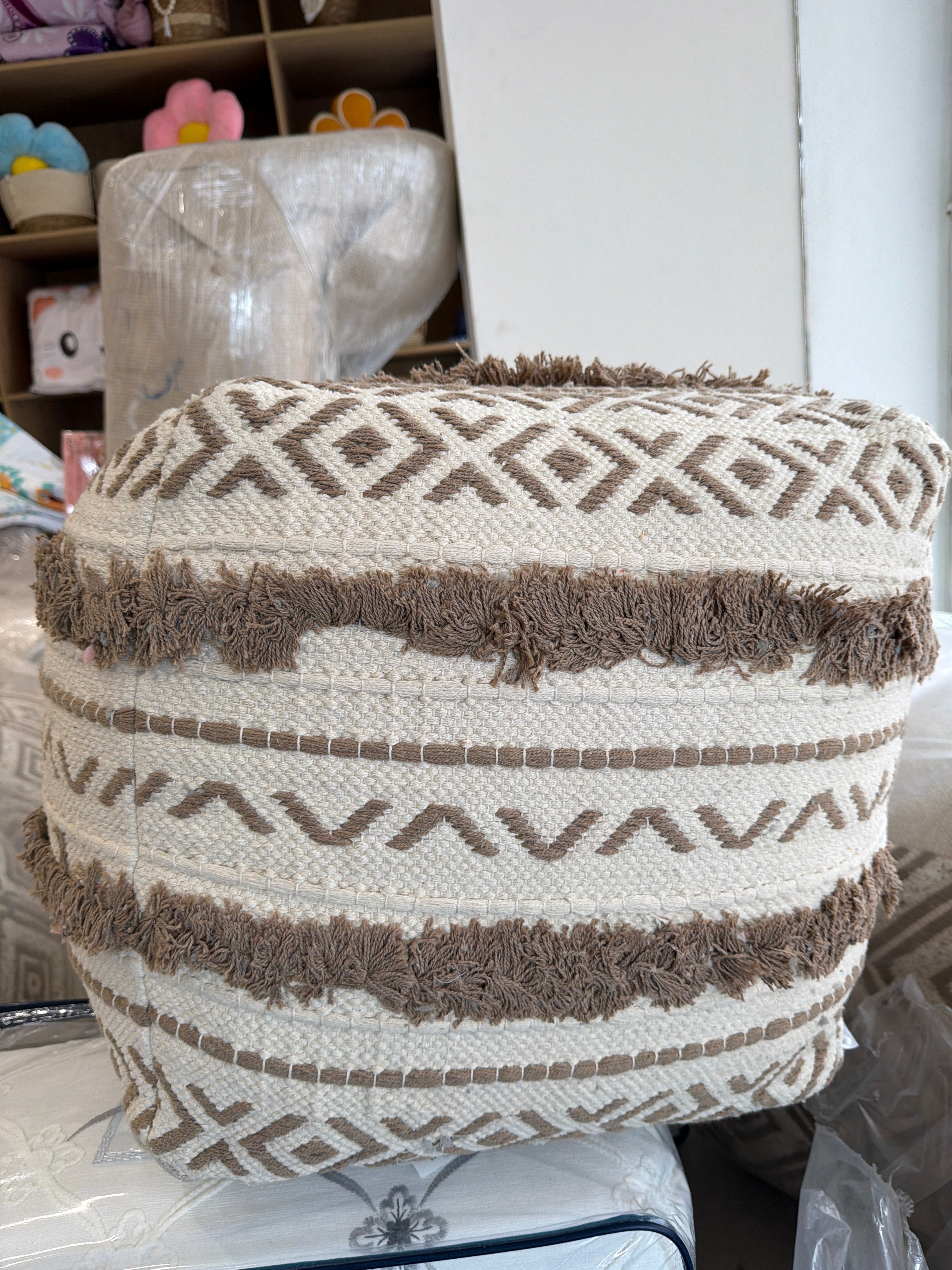 Boho Handloom Pouf - 55x55x50 cm