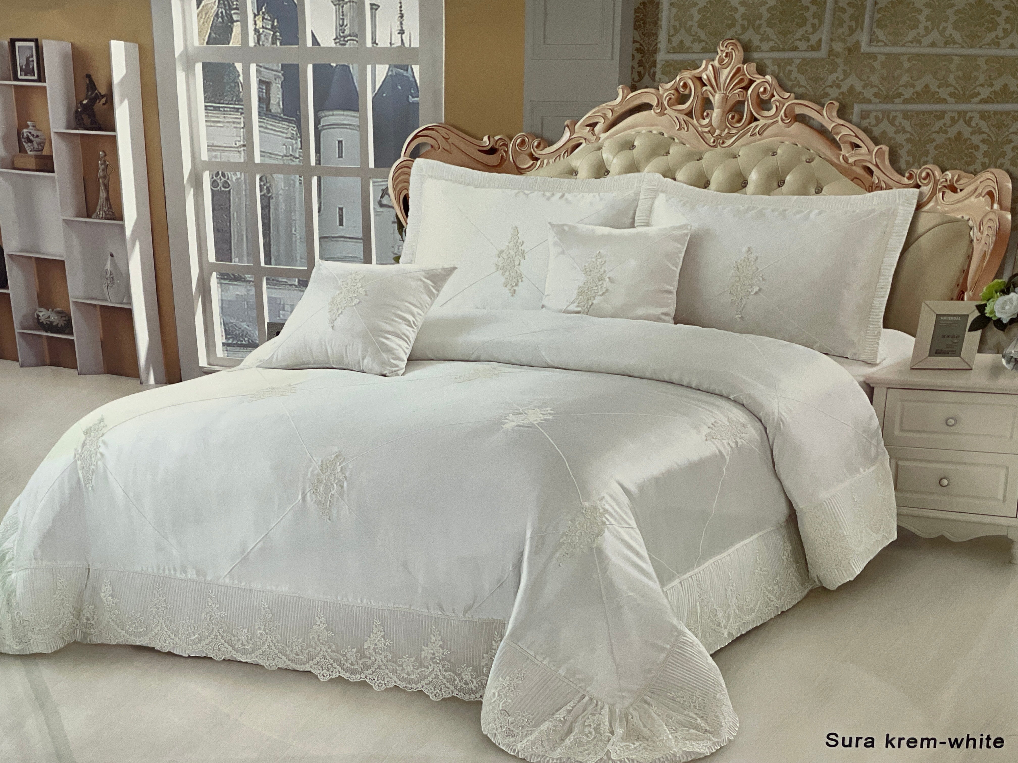 Sura Krem Bridal Comforter Set