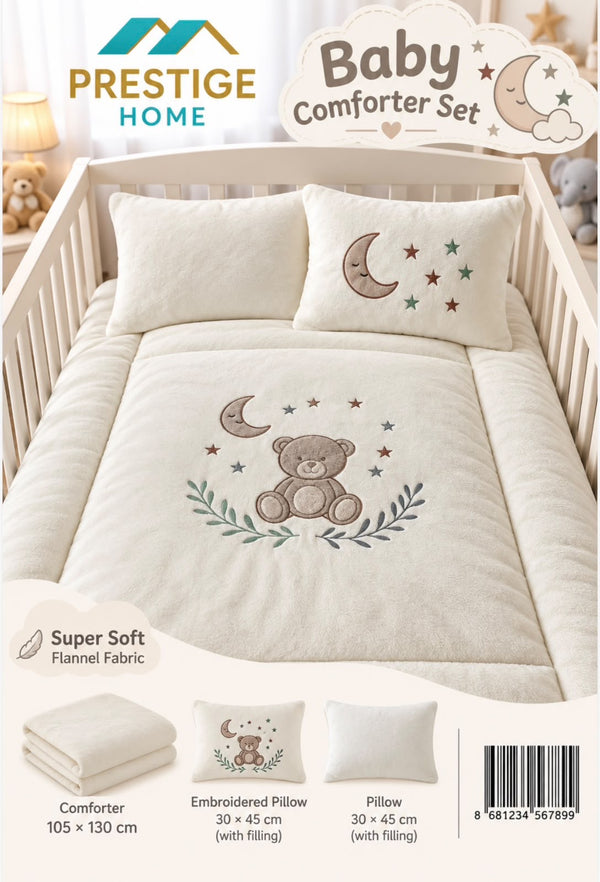 Cloudy Moon Bear Baby Comforter Set