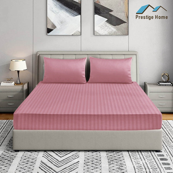 Prestige Striped Bedsheet set - Double