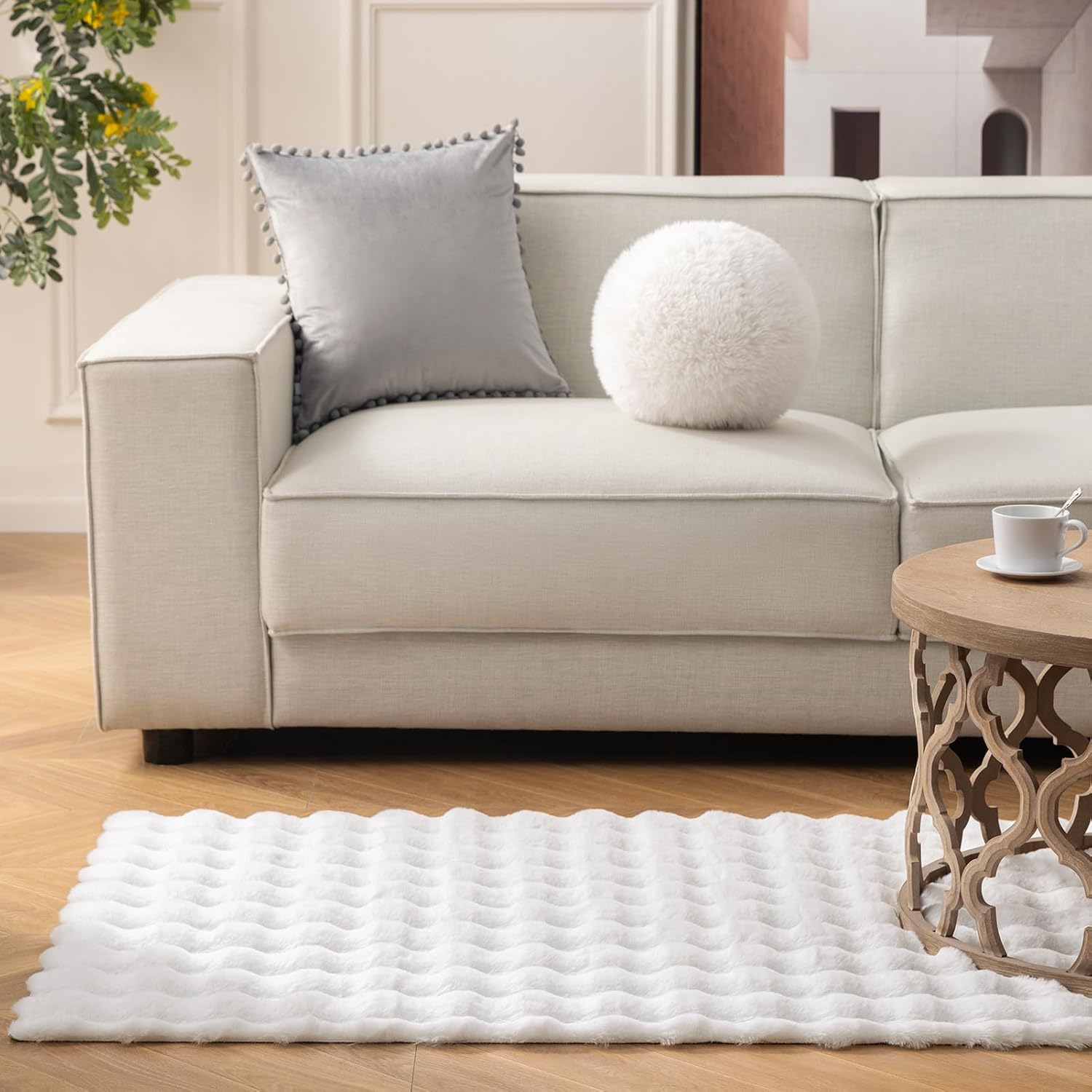 Rabbit Bubble Carpet - White