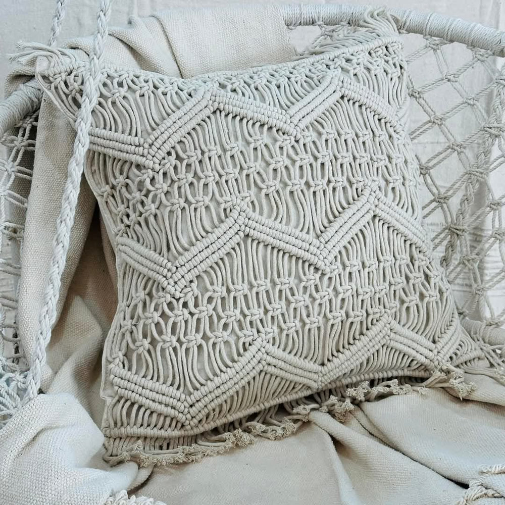 Boho Macrame Cushion - 45x45 cm