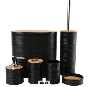 Oval Bamboo Bathroom Set