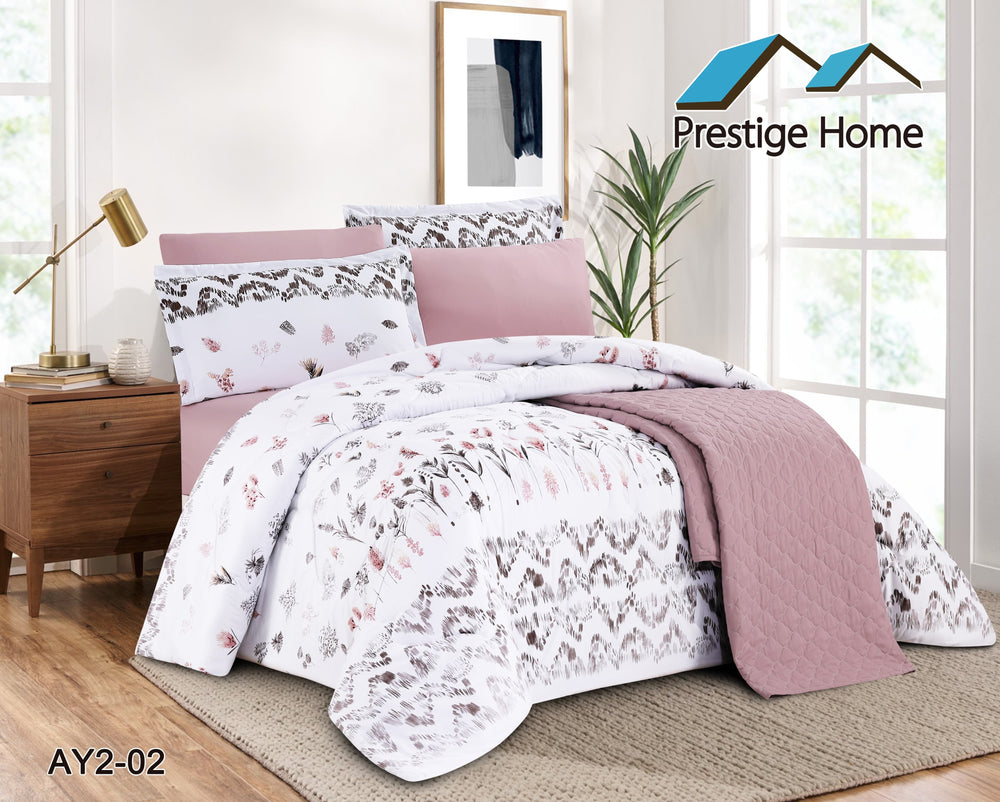 Blush Floral Comforter Set - Single