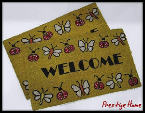 Ladybug & Butterfly Welcome Outdoor Mat - 45x75 cm