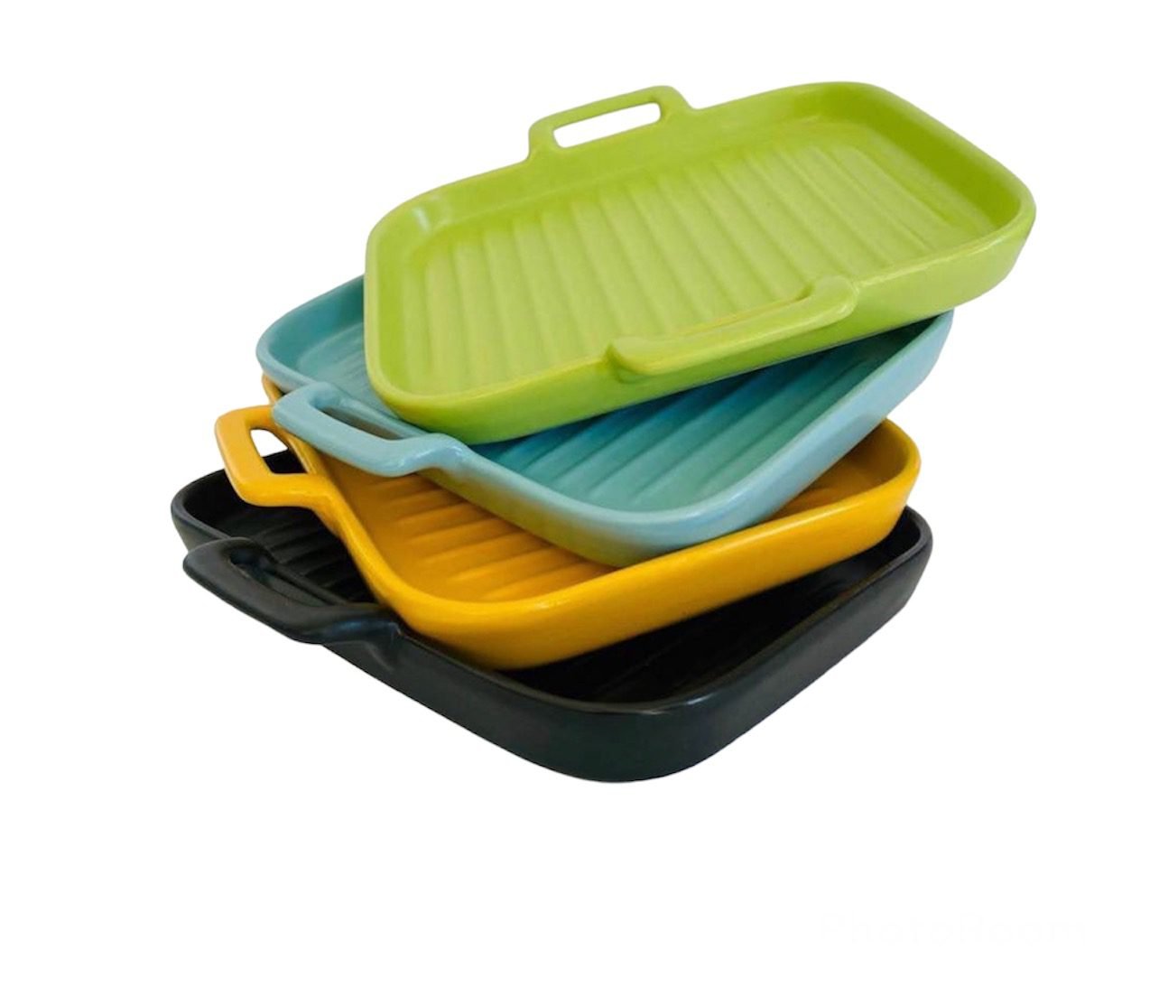 Matte Plate With Double Handles